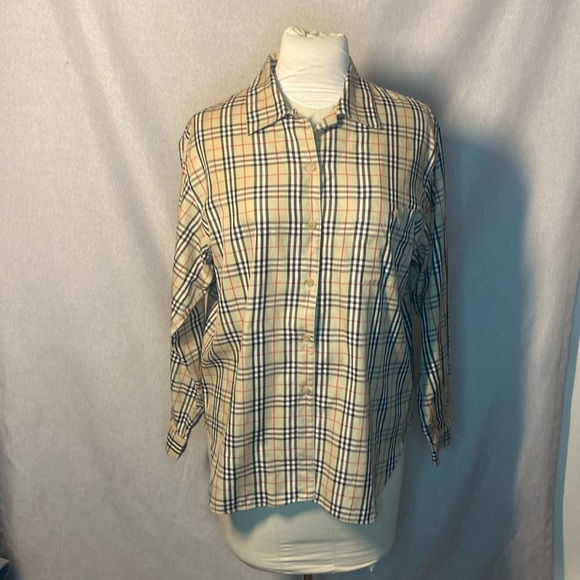Burberrys Vintage For Ladies Button Down Shirt. Size 12 - Picture 1 of 10